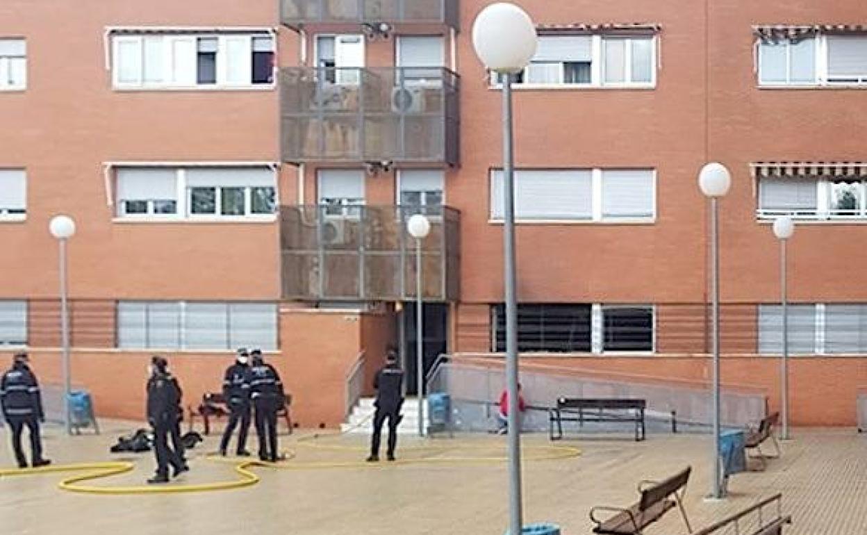 Intervención en el incendio.