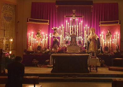 Imagen secundaria 1 - Virgen de la Esperanza, altar de la Sentencia y Cristo de la Buena Muerte.