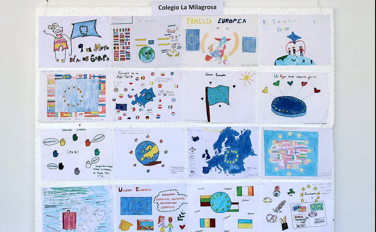 Escolares plasman en dibujos su visión sobre Europa