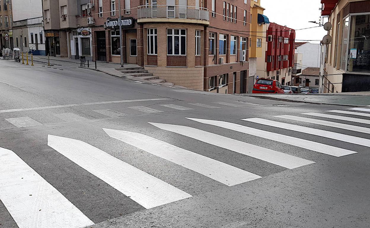 Uno de los pasos de peatones en los que se ha intervenido.