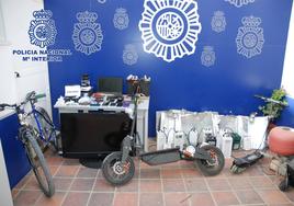 Material incautado por la Policía Nacional.