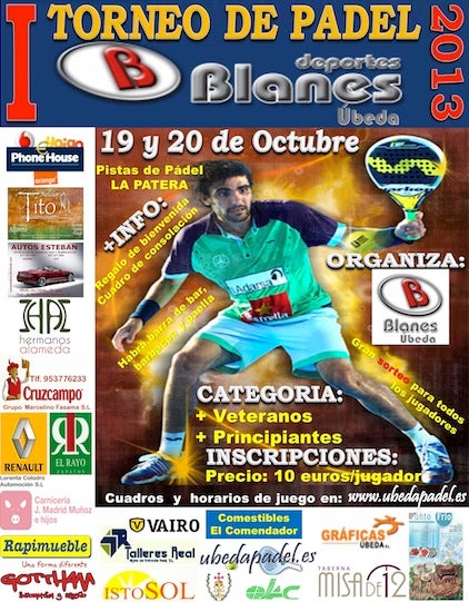 Primera edición del Torneo de Pádel Deportes Blanes de Úbeda para veteranos y principiantes