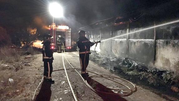Miles de animales calcinados en el incendio de una granja de pollos en Úbeda