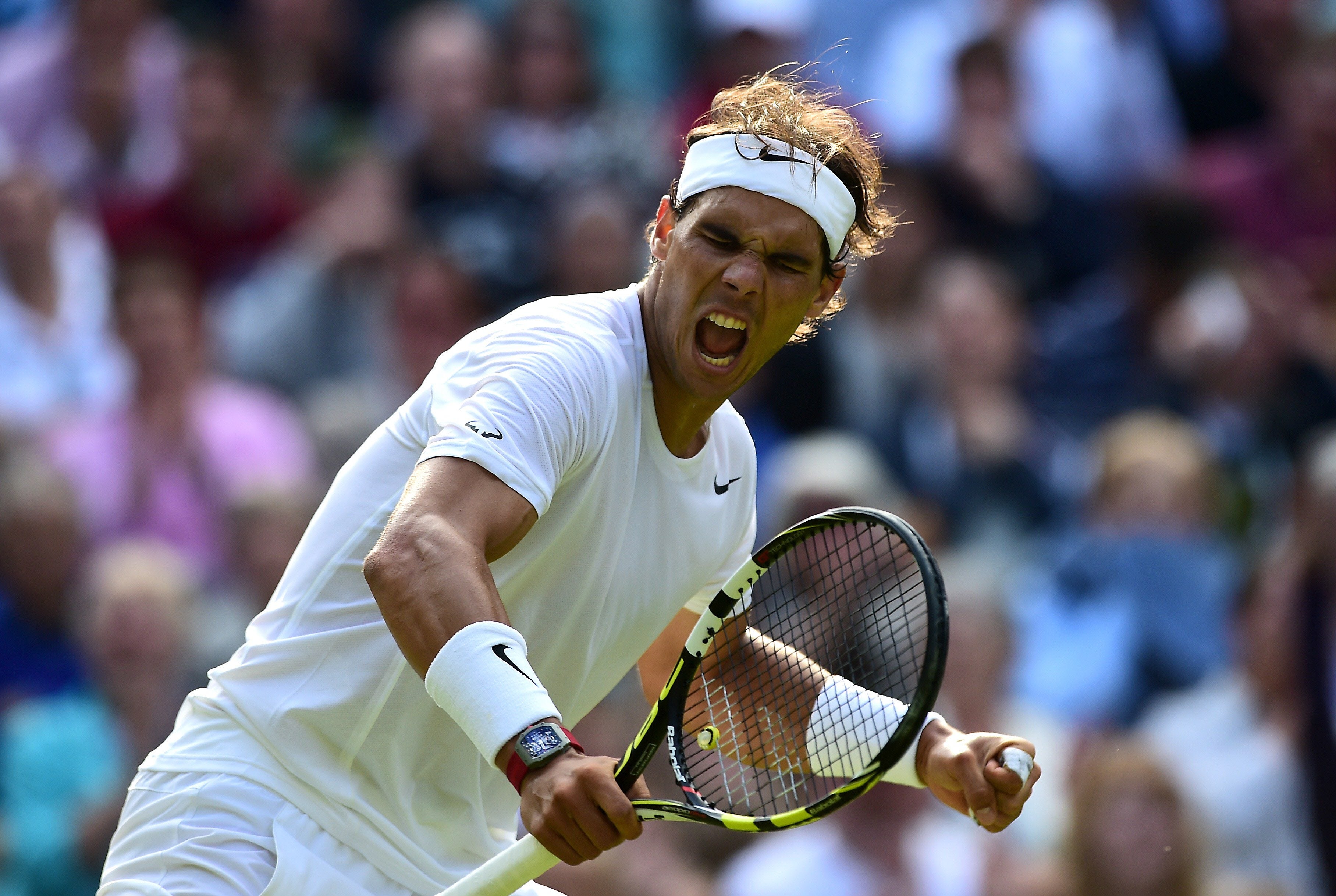 Nadal celebra un punto.