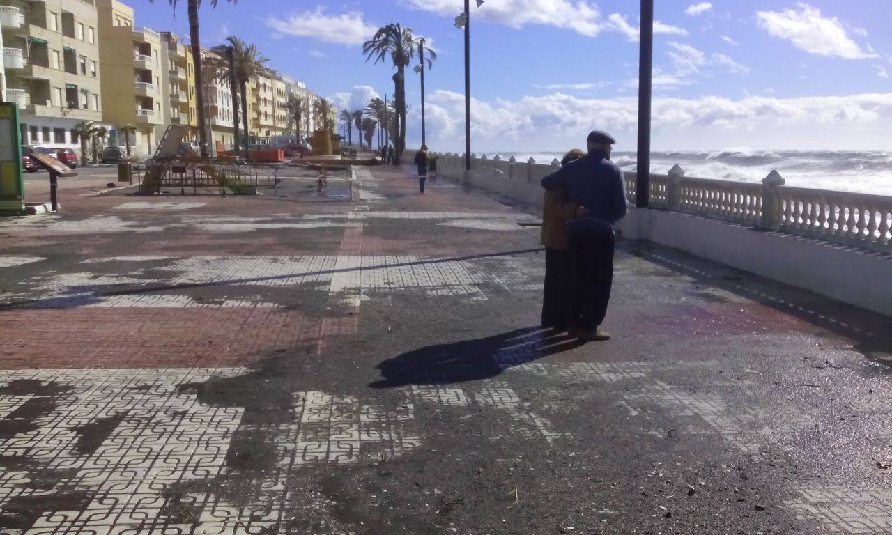 Los daños del temporal en La Rábita