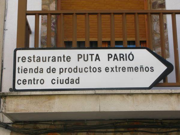 Restaurante Puta Parió, Jarandilla de la Vera, Cáceres. 