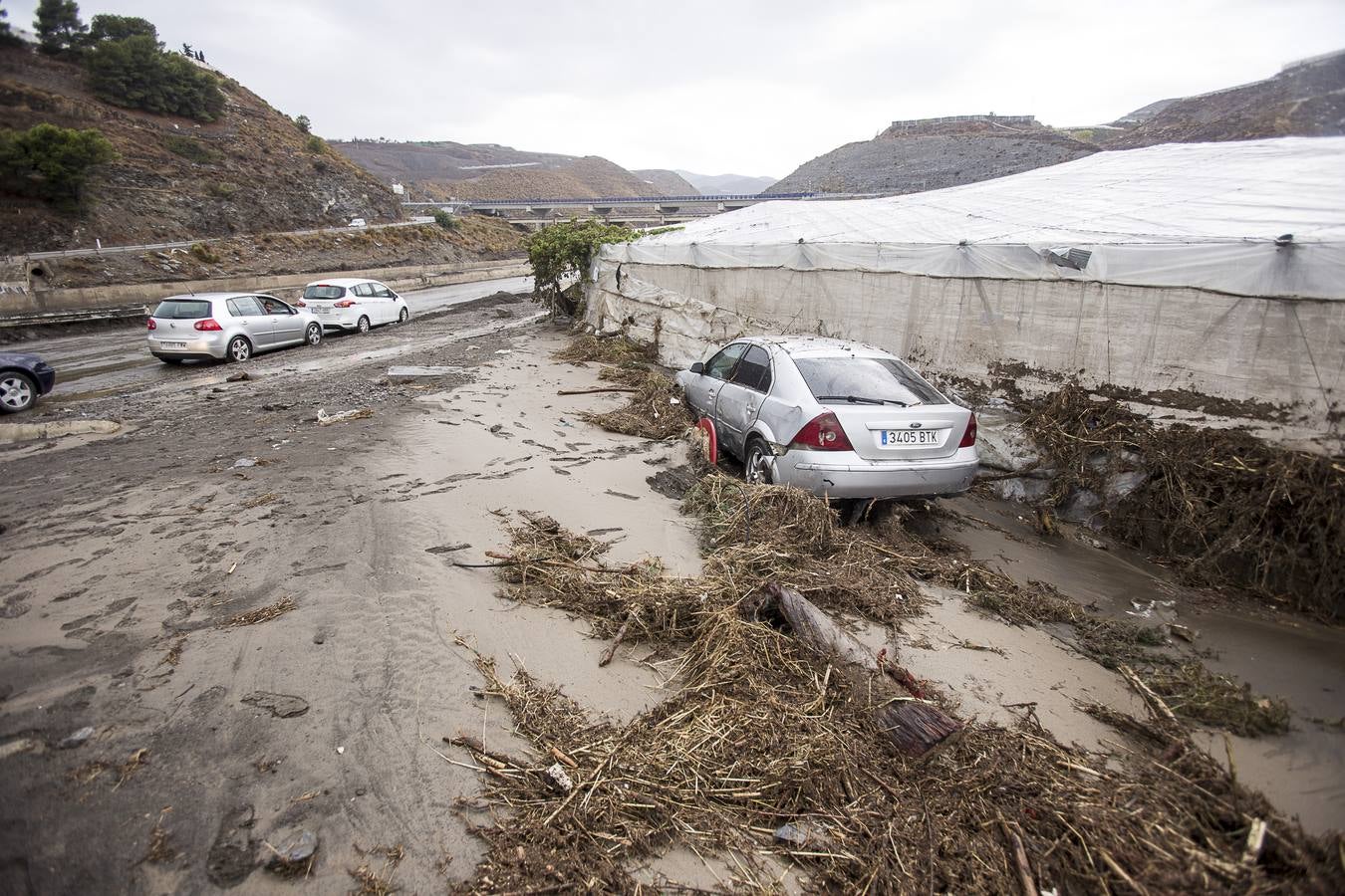 Los invernaderos de Albuñol quedan anegados por la lluvia