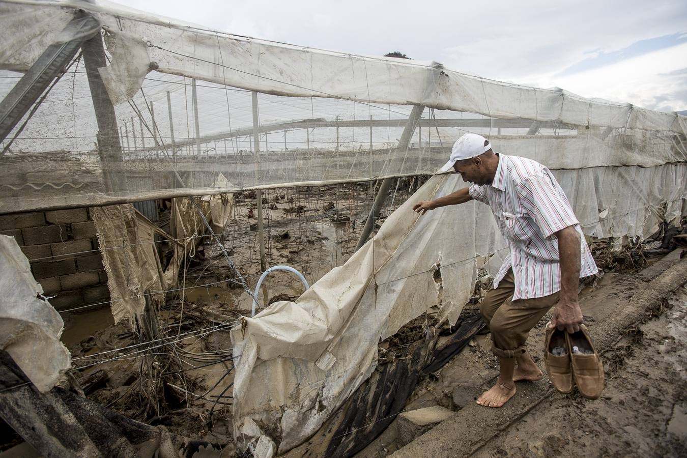 Los invernaderos de Albuñol quedan anegados por la lluvia