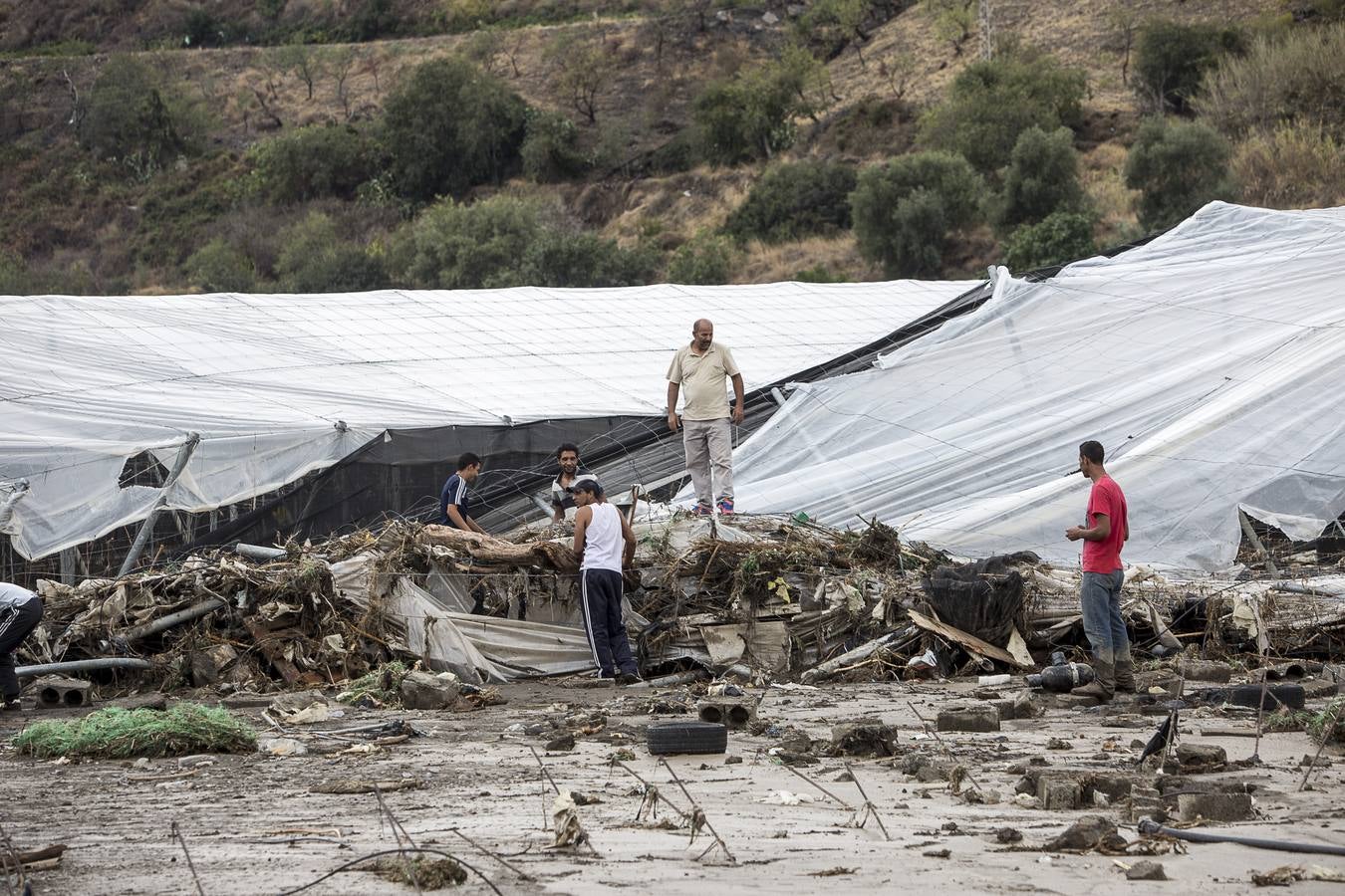 Los invernaderos de Albuñol quedan anegados por la lluvia