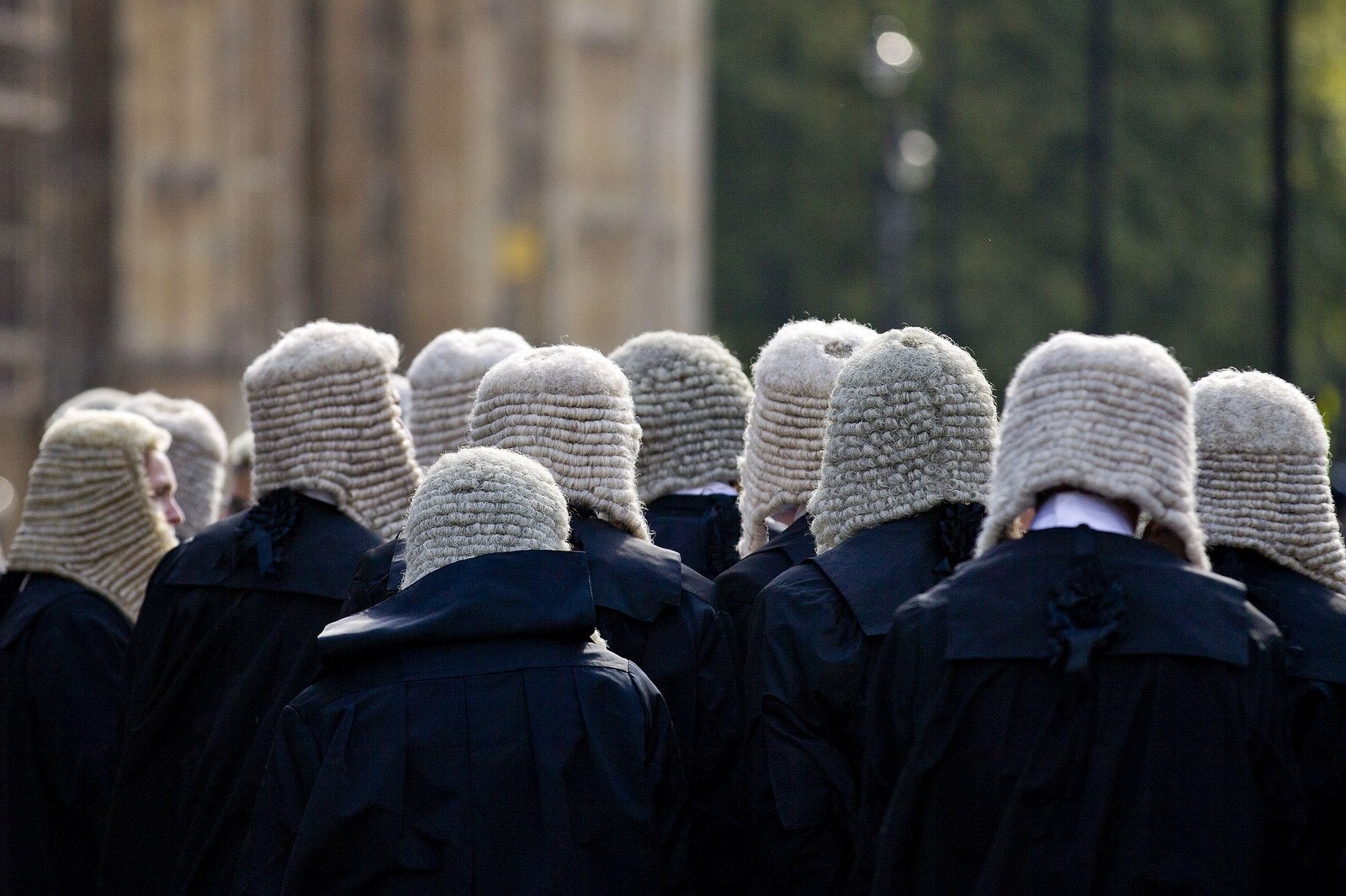 Jueces hacia el Palacio de Westminster, en el centro de Londres.