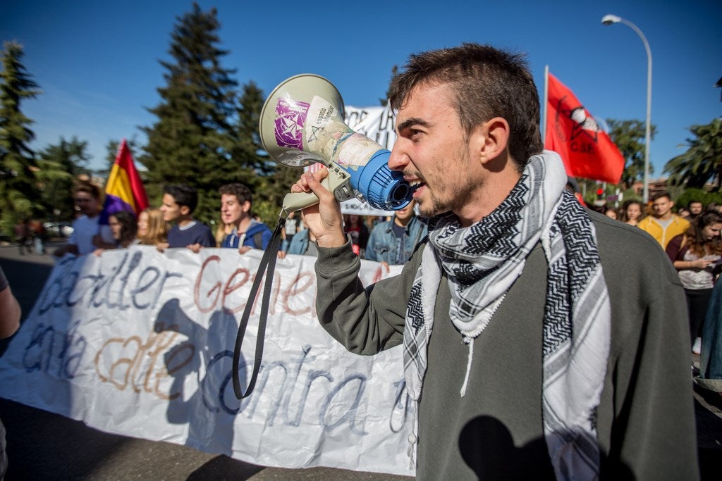 Un millar de estudiantes protestan en el centro de Granada contra la Lomce