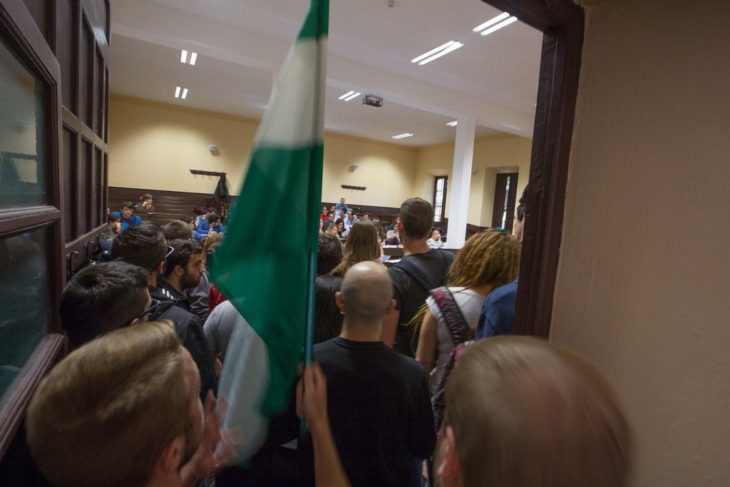 Un millar de estudiantes protestan en el centro de Granada contra la Lomce