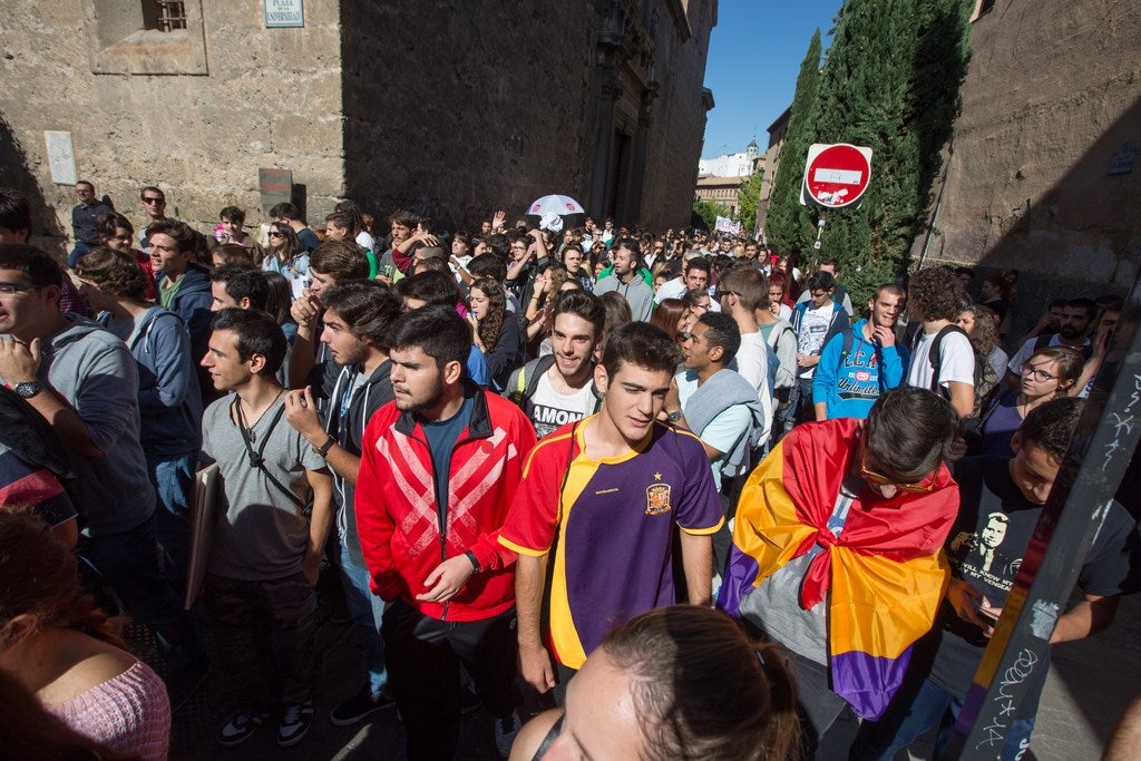Un millar de estudiantes protestan en el centro de Granada contra la Lomce