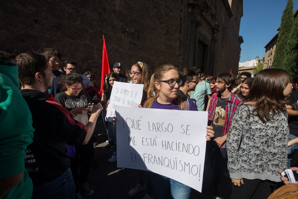 Un millar de estudiantes protestan en el centro de Granada contra la Lomce