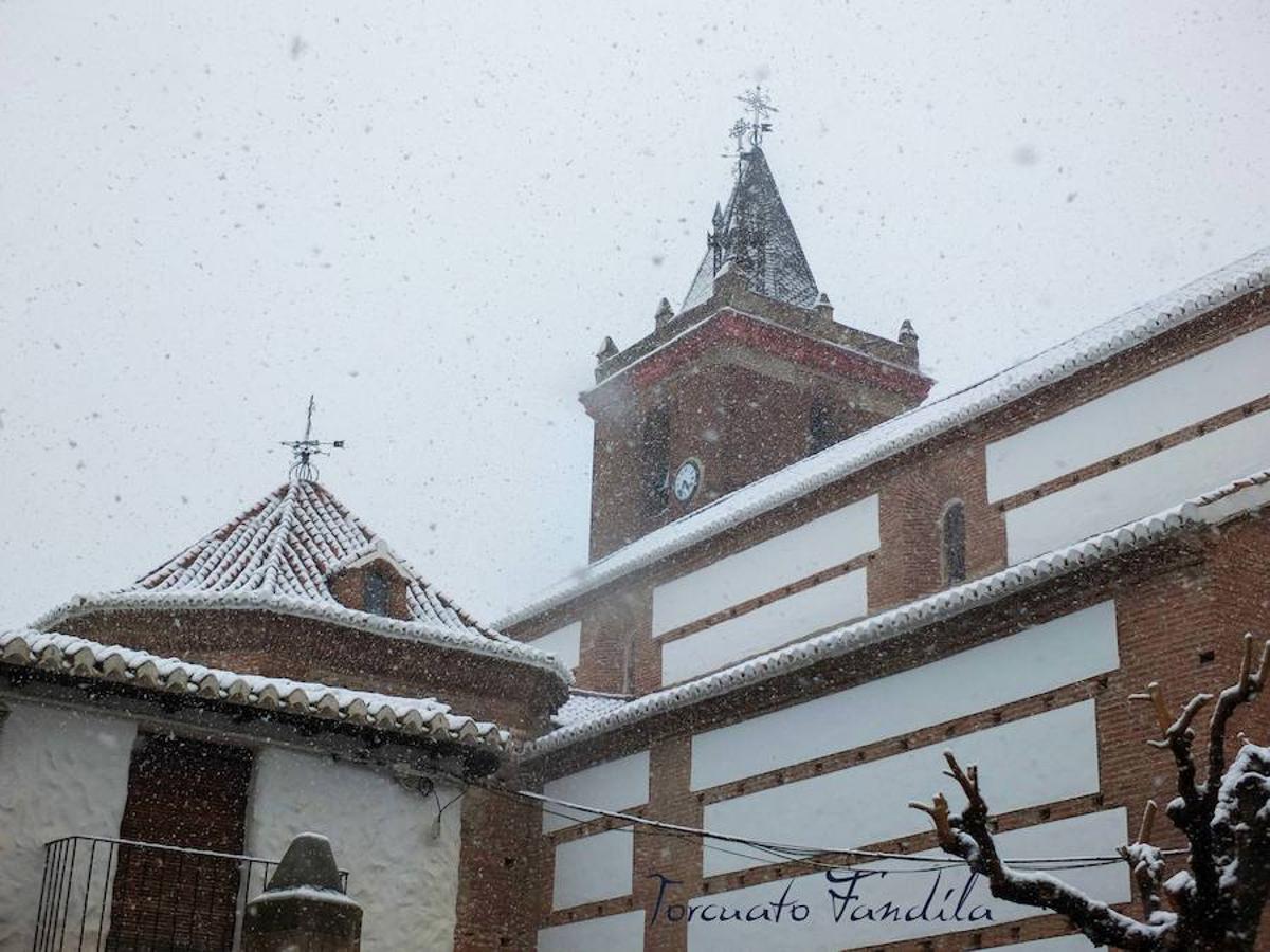 La comarca de Guadix queda cubierta de nieve