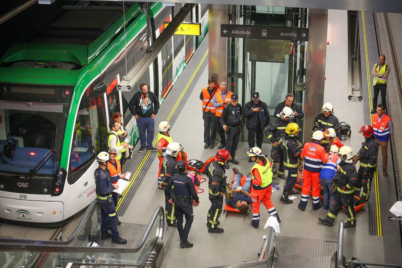 Simulacro de incendio en el metro de Granada