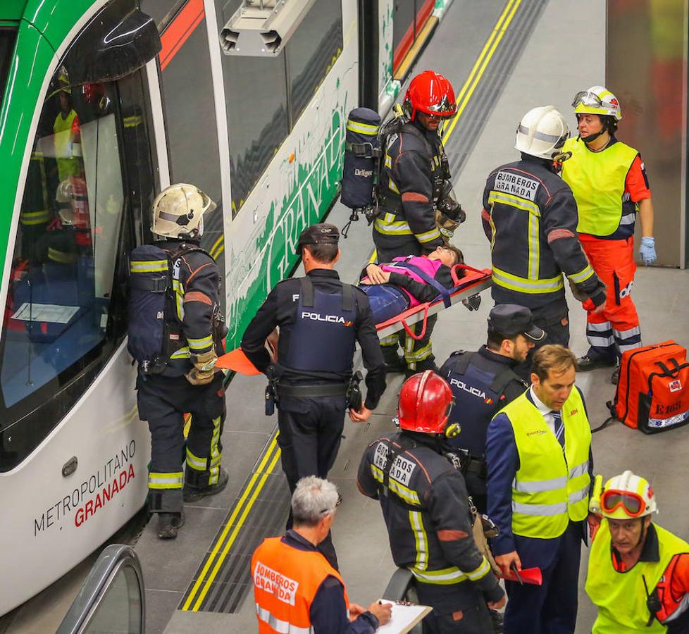 Simulacro de incendio en el metro de Granada