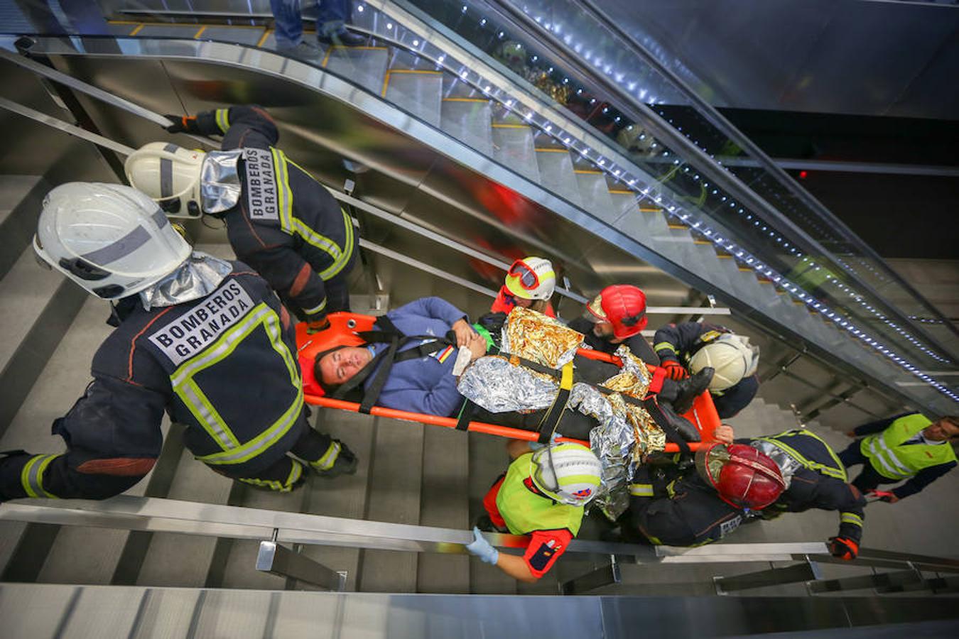 Simulacro de incendio en el metro de Granada