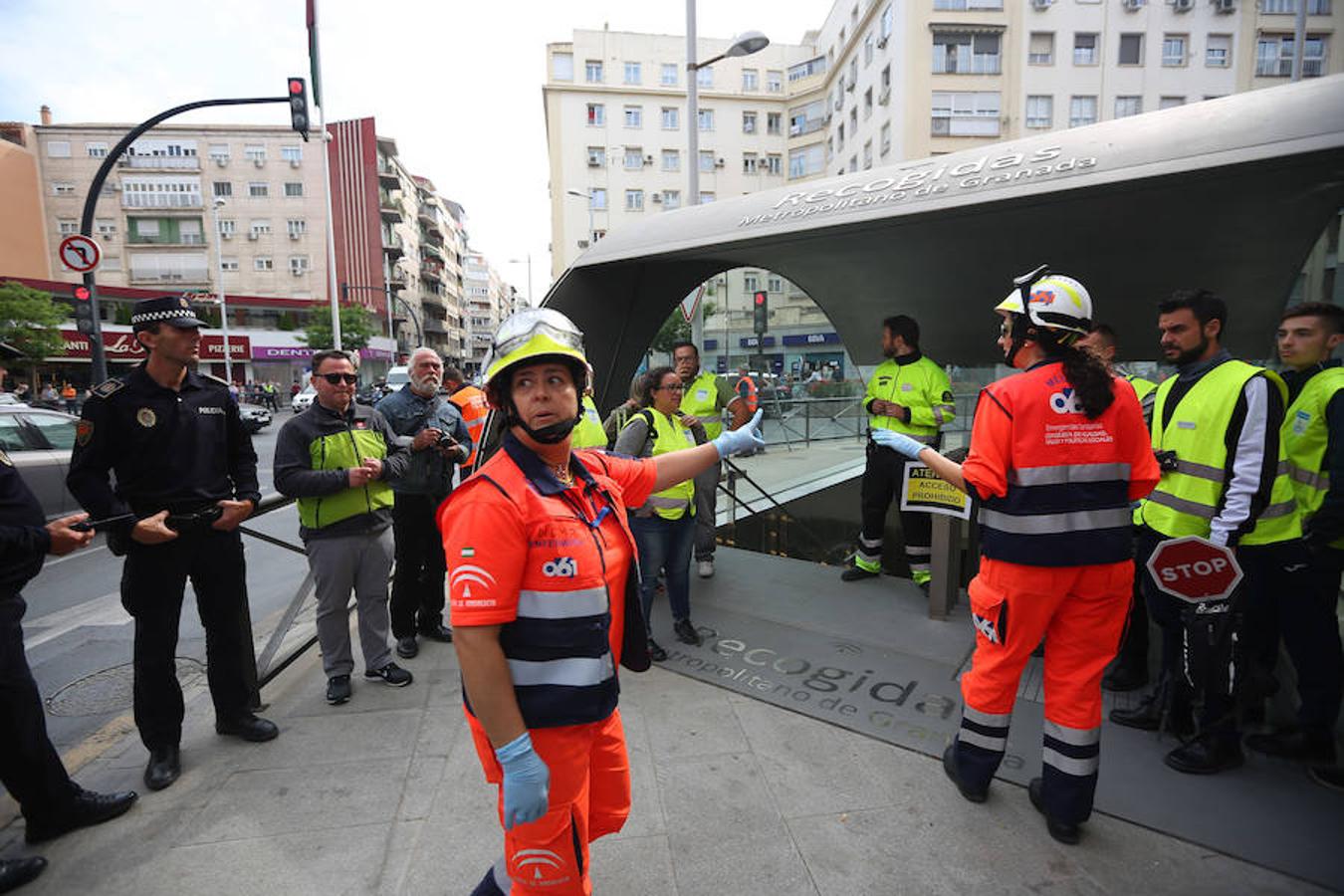 Simulacro de incendio en el metro de Granada