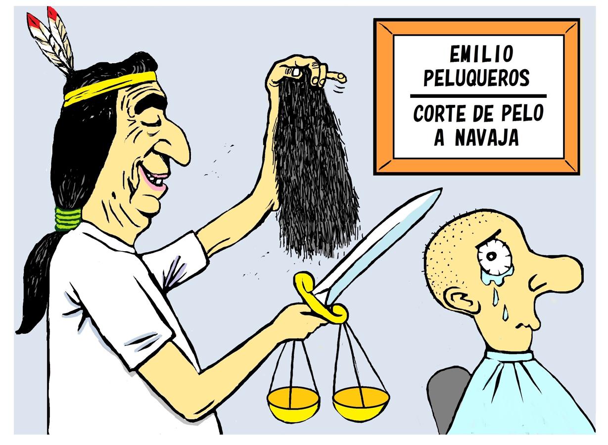 La sentencia del pelao. Se está dejando melena Nuestro juez Calatayud / Para que cumpla condena / Aunque le corte de pena / Un chaveilla andaluz.