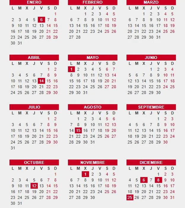 Consulta el Calendario laboral 2017: festivos, puentes y Navidad