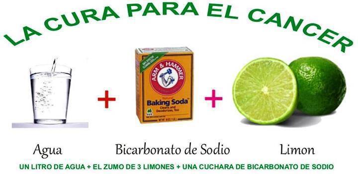 Combinación de jugo de limón con bicarbonato