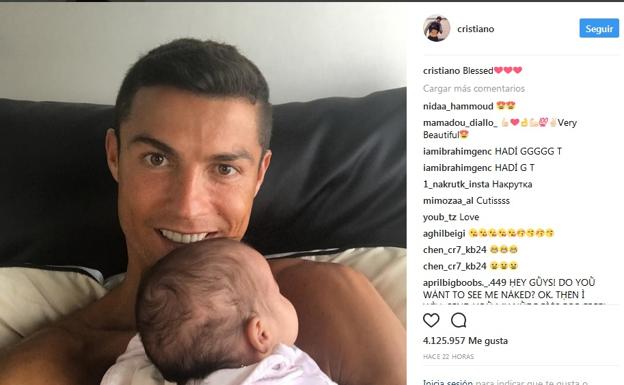 Cristiano Ronaldo presenta a su hija en Instagram