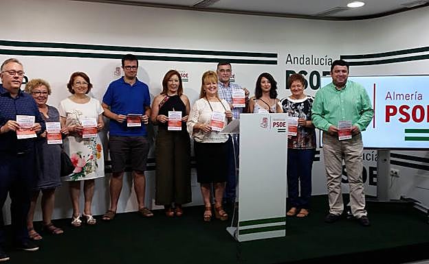 Rueda de prensa del PSOE esta mañana.