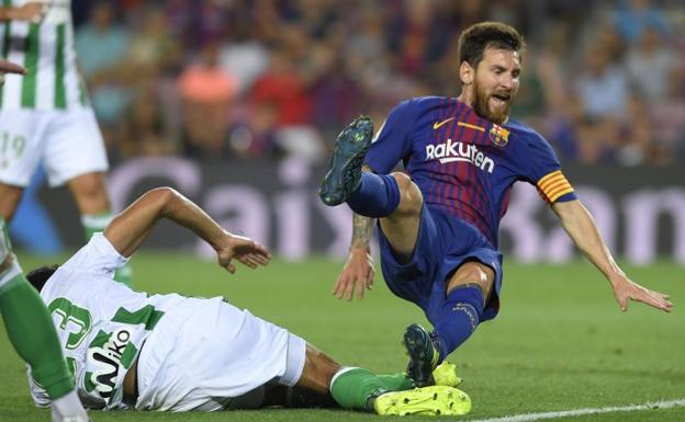 Leo Messi, durante el partido de Liga contra el Betis. 