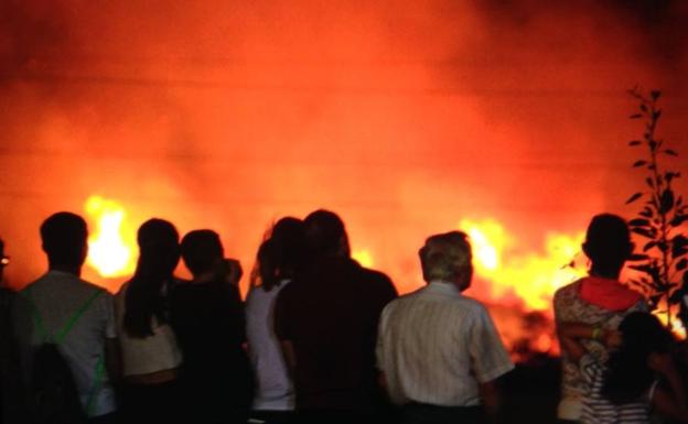 El incendio de Motril calcina 3.500 metros cuadrados de cañaveral y afecta a cinco invernaderos