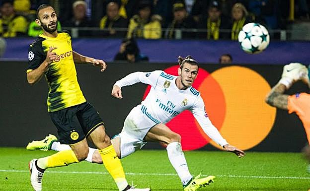 Gareth Bale, durante el partido contra el Borussia Dortmund. 