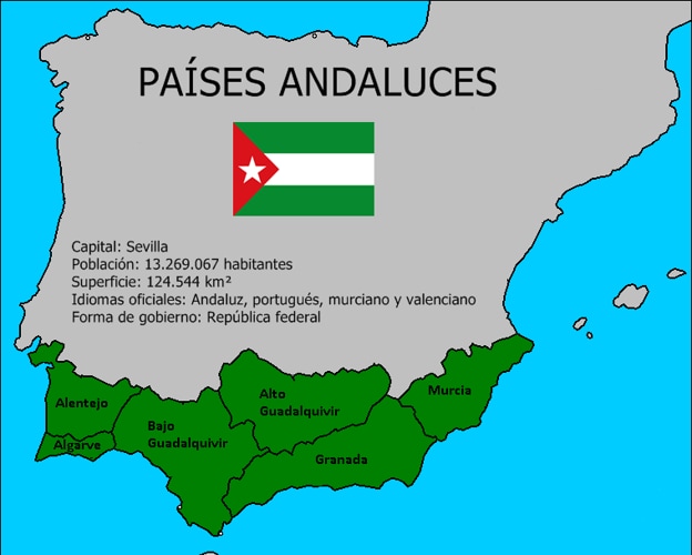 Así quedarían los 'Países Andaluces' de la ANA.