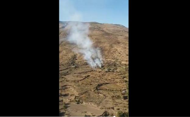 Captura del vídeo del incendio de Válor compartido por Infoca.