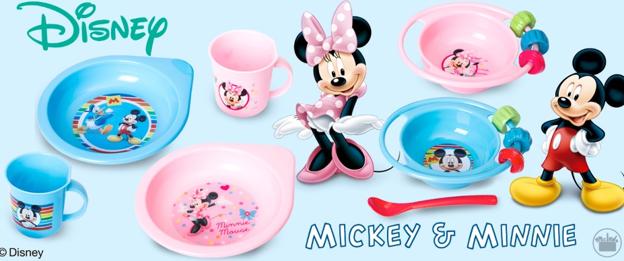 Disney-vajilla de dibujos animados de Mickey y Minnie, cuchara de