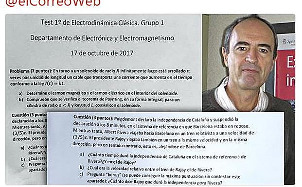 La Universidad de Sevilla muestra el examen en un tuit. 