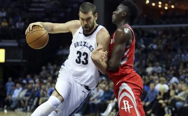 Marc Gasol en el partido contra los Rockets.