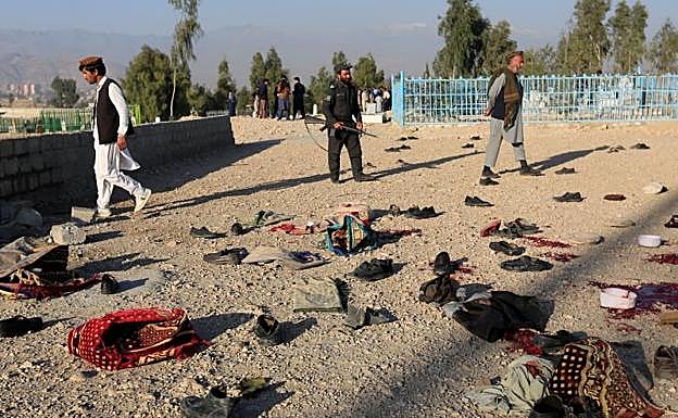 Imagen del lugar tras el atentado. 