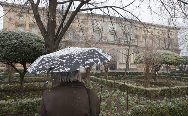 Nieve en la Alhambra, en 2015.