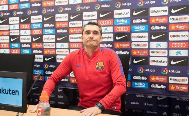 Ernesto Valverde, en conferencia de prensa. 