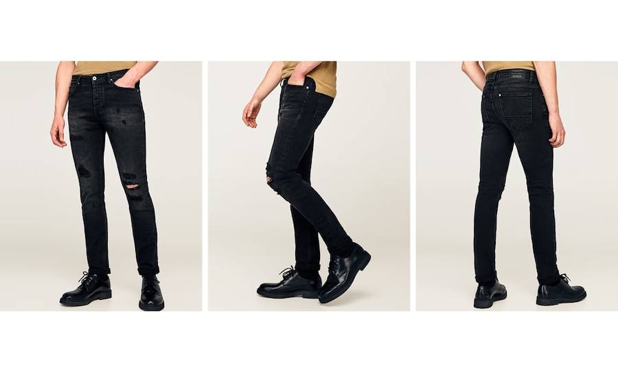 Jeans denim skinny fit para hombre: Su precio original era de 40 euros y ahora se pueden conseguir por unos 16. Están disponibles en otros cuatro colores.