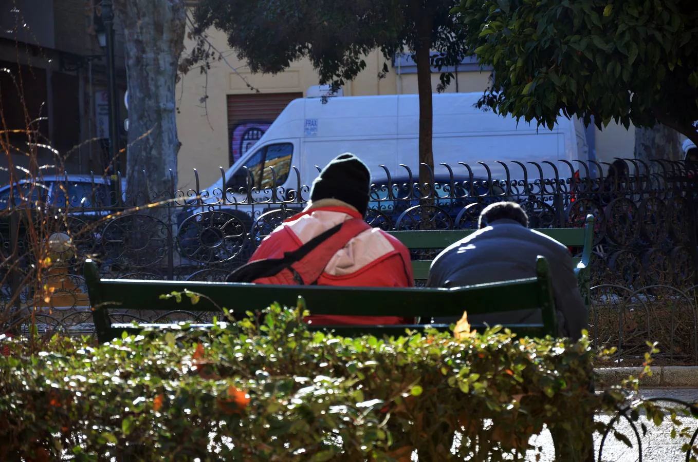 Así es la plaza de los Lobos por la mañana.