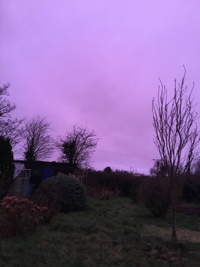 El cielo se volvió morado