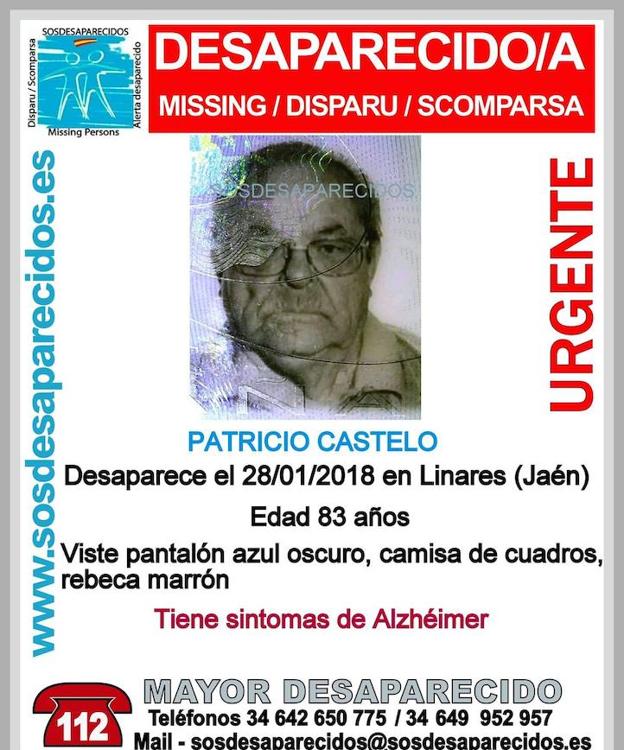 Buscan a un vecino de Linares de 82 años desaparecido desde este domingo