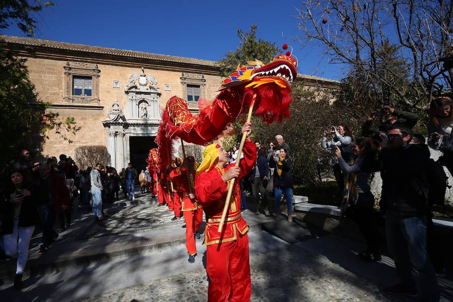 El pasacalles de la Danza del Dragón ha salido del Hospital Real 