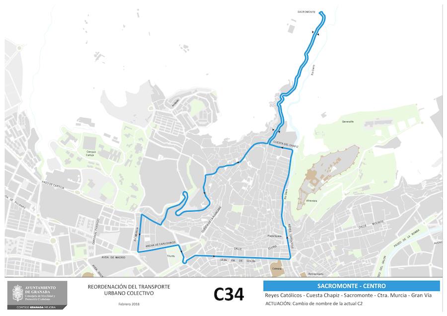 Estas son las 19 líneas que se verán afectadas o, incluso, creadas, con el nuevo mapa del transporte público en Granada. Los recorridos implicados corresponden a las líneas: N4, 3, 4, 5, 6, 11, 13, 21, C30, C31, C31, C33, C34, C35, N1, N3, S3, S0 y S2