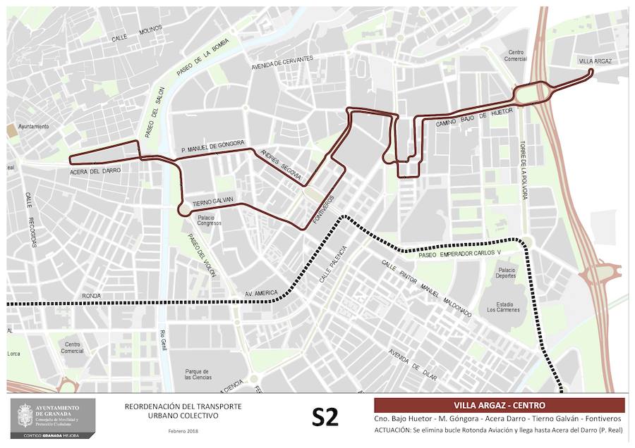 Estas son las 19 líneas que se verán afectadas o, incluso, creadas, con el nuevo mapa del transporte público en Granada. Los recorridos implicados corresponden a las líneas: N4, 3, 4, 5, 6, 11, 13, 21, C30, C31, C31, C33, C34, C35, N1, N3, S3, S0 y S2