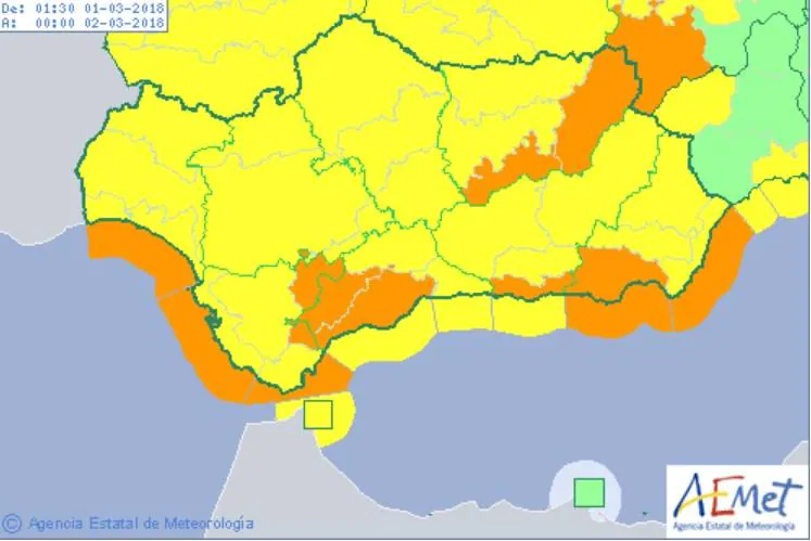 Almería estará hoy en alerta naranja por fuertes rachas de viento y olas de hasta cuatro metros