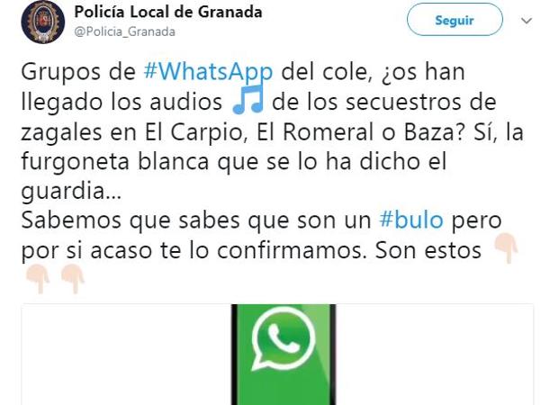 El bulo de WhatsApp sobre secuestros de niños en Baza que aterroriza a los padres