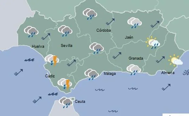 Almería, en alerta amarilla por rachas fuertes de viento y lluvias