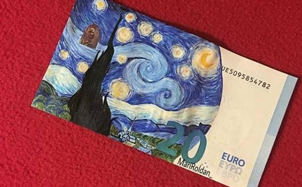 Las espectaculares pinturas en billetes de una andaluza que triunfan en Instagram